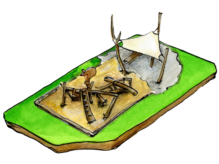 Illustration grosser sandspielplatz